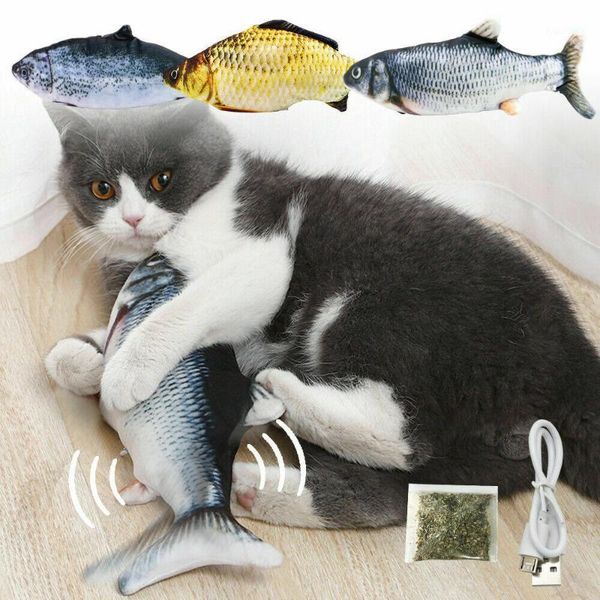

electric moving cat kicker fish toy interactive cat toy realistic flopping fish & catnip1