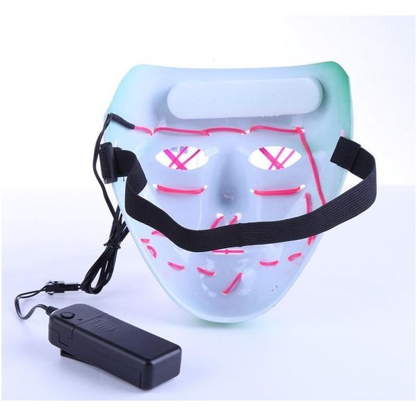 

birthday party led mask halloween party masque masquerade masks neon maske light glow in the dark mascara horror maska jlleju bdebag