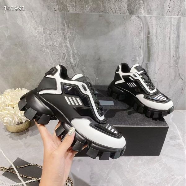 Sapatos casuais 19FW New Capsule Series Camouflage Black Stylist Shoes Lates P CloudBust Thunder Lace Up Sneakers Rubber Low Top Platform Shoes Mkjk0001