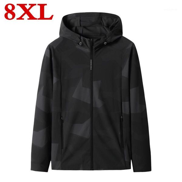 

plus size 8xl 7xl 2020 new spring jacket men hooded print camouflage jacket casual sport coat fashion windbreaker men1, Black;brown