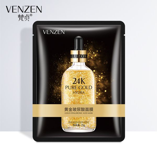Kollagen-Gesichtsmaske schält 24K-Gold-Essenz-Nachschub, helles Gesicht, goldene Folienlösung, spendet Feuchtigkeit und nährt