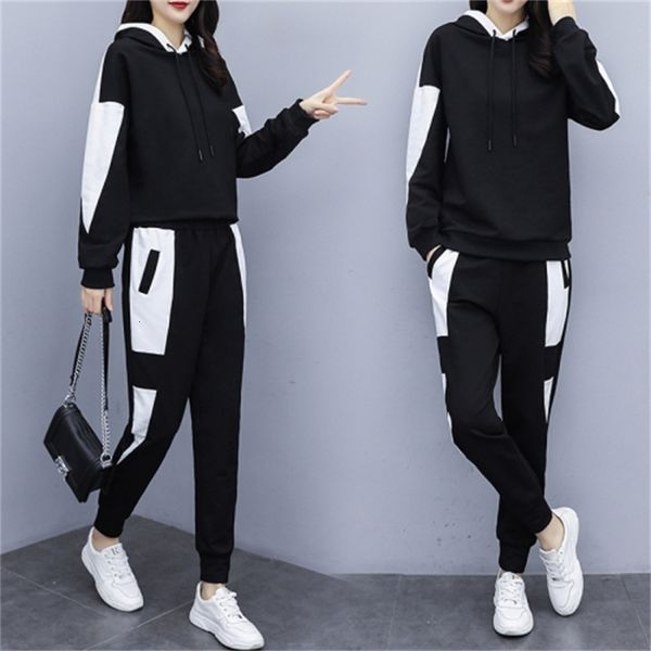 

5xl plus size women hooded clothing wholesale women's femme pieces pantalon large taille sweatshirt 0iin, White