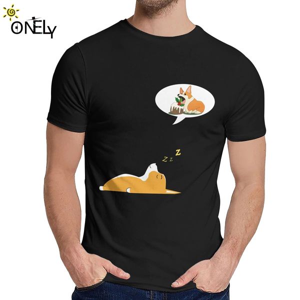 

круглый воротник корги сны с коротким рукавом нового для man natural la camiseta майка спортивная с капюшоном толстовка толстовка