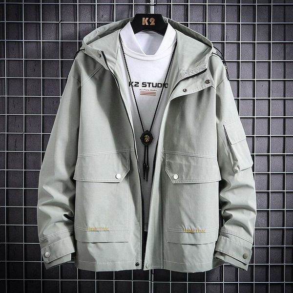 

men streetwear hip hop bomber jacket 2020 man harajuku ribbons pockets windbreaker korean fashions clothing plus size m-3xl, Black;brown