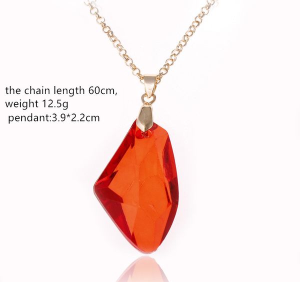 

china factory new tv surranding accessories film television trendy harry potter sorcerer's stone lady resin ruby red pendant necklace, Silver