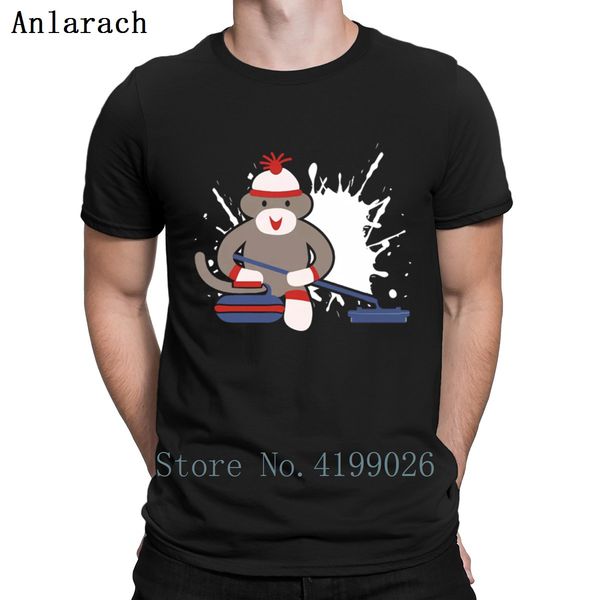 

sock monkey curling tshirt funky personalized tee outfit size s 3xl tshirt for spring breathable sport hooded sweatshirt hoodie