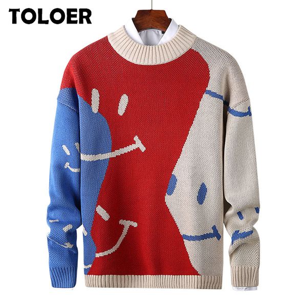 

sweater men streetwear retro pullover male hip hop autumn new pull over spandex o-neck oversize couple casual men's sweaters 3xl 201026, White;black