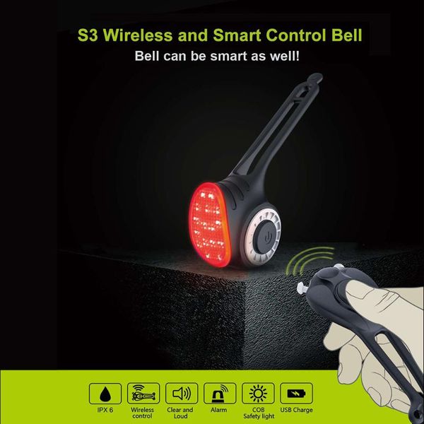 

meilan s3 ipx6 usb rechargeable bike alarm bell anti-theft cordless control