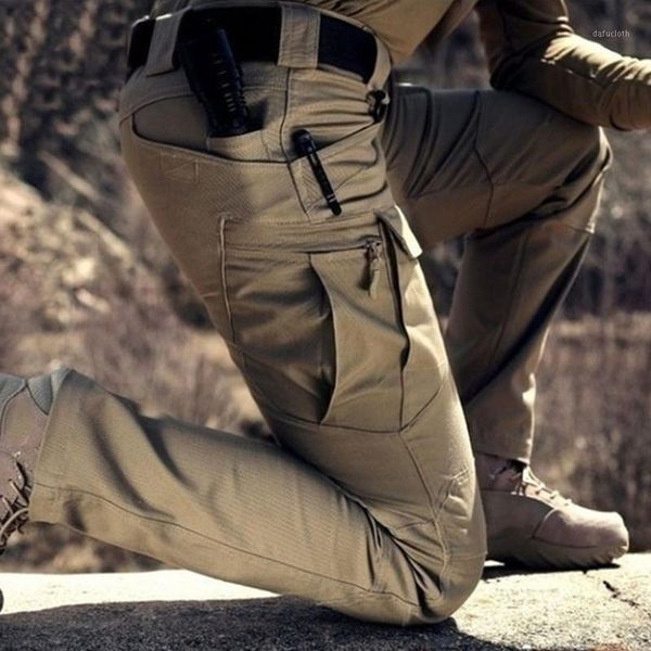 

mens tacitcal pants elastic multiple pocket man trousers casual male pant joggers fitness plus size cargo men pants1, Black