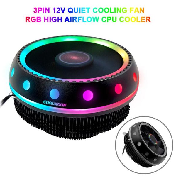 

computer case fan 120mm 3pin 12v quiet cooling fan rgb high airflow cpu cooler