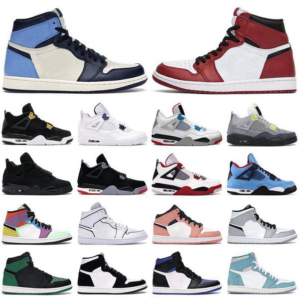 

basketball shoes 1s high og men women jumpman 1 mid chicago obsidian twist 4s fire red 4 bred black cat mens trainers sneakers