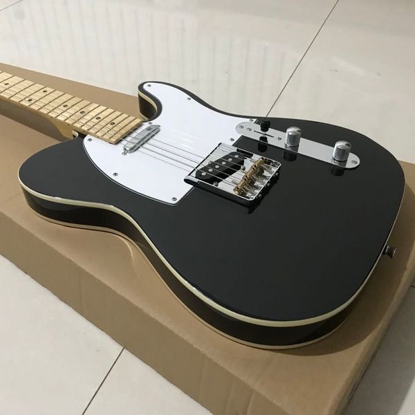 

tele electric guitar black color double binding maple fingerboard guitara