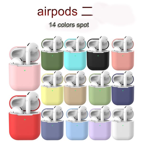

silicone case for apple airpods 2 soft ultra thin 1.5mm protector cover anti-lost non-slip for air pods 2nd generation earphone cases dhl