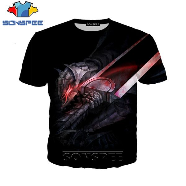 

anime berserker printed 3d print shirts horror hippie comics men clothing