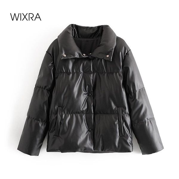 

wixra winter womens parkas casual thicken warm cotton jackets coat female solid classic outwear waterproof jacket street wear 201208, Black