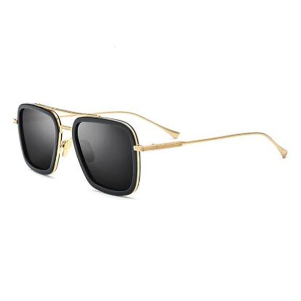 

2021 new men polarized sunglasses 3 colors siliver/gold/blue metal frame come with box 78he, White;black