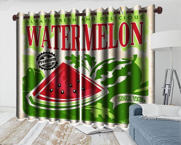 

3d window curtain grommet delicious and delicious watermelon living room bedroom beautiful and practical 3d blackout curtains