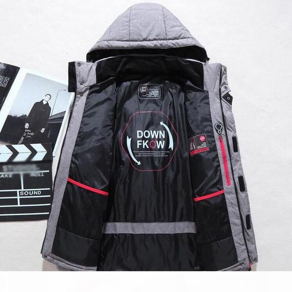 

new winter jacket men casual white duck down warm hooded coats mens outwear windbreaker thicken parkas 4xl abrigo hombre casaco, Black