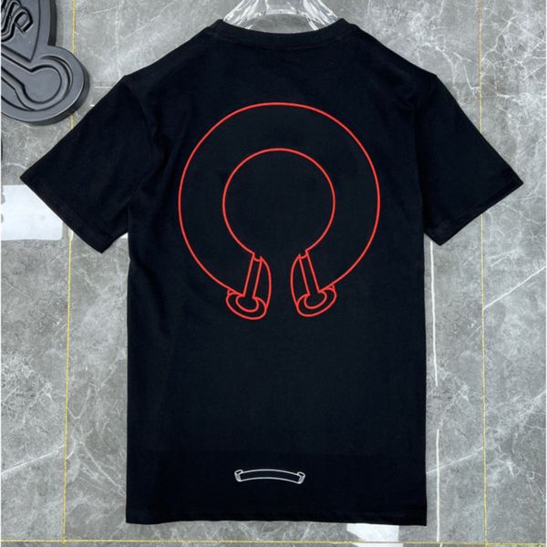 

designer mens classic ch t shirts chromes short sleeves summer letter horseshoe sanskrit cross print sweatshirts t-shirts woman loose tees h, White;black