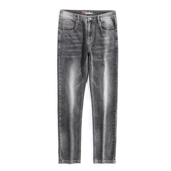 

men's jeans autumn and winter thick type loose straight plus-sized fat lard-bucket elastic, Blue