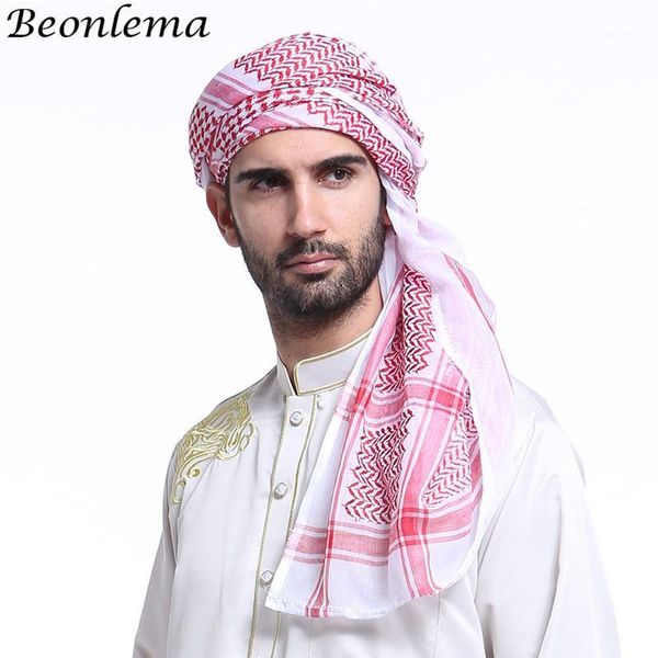 

beonlema islam men turban arabic bonnet scarf musulamne head wraps arab clothing men headdress saudi arabia hijabs1, Red