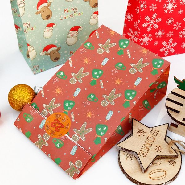 

24pcs рождество конфеты подарки упаковка бумажные мешки партия фавор держатель контейнеров рождественские украшения подарка держатели jlleny