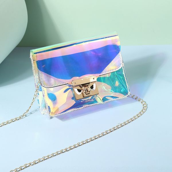 

ujwwg 2020 shoulder and autumn new korean style cool laser cat's eye jelly summer crossbody bagsq bag small bagshoulder strap small squ
