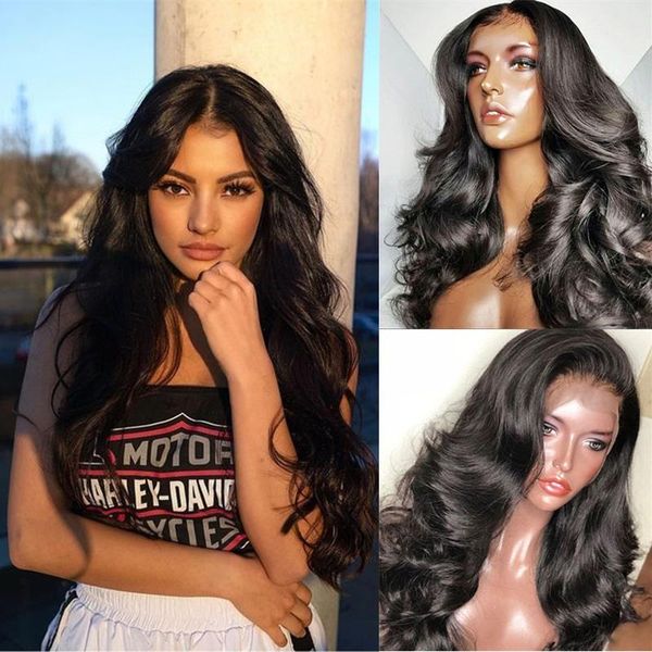 

body wave lace front wig body wave 13x4Â human hair wigs for women brazilian natural hairline pre-plucked lace frontal wigs, Black;brown