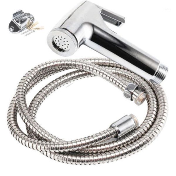 

bidet spray chrome hygienic toilet shower head hose set nozzle set1