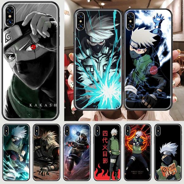 

animated naruto kakashi mobile phone case is vip 5 5s se 26 6s 7 8 12 mini plus x xs x xr 11 pro max black paint shoebox