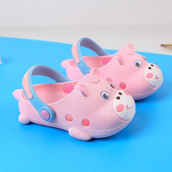 

1-3 women's sandals slippers years old anti men's slip hole sho baby children's primary and secondary school, Black;red