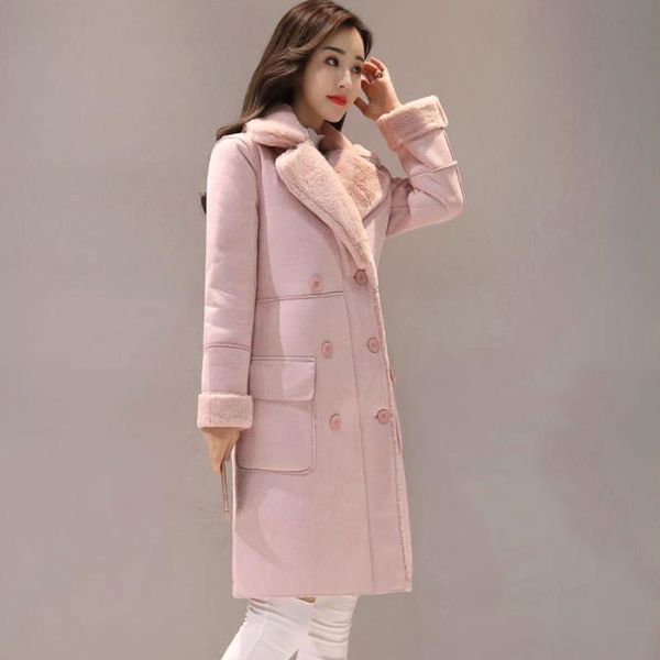 

women's coat winter women's coat suede elegant down jacket thick warm woman coats jacket, Black