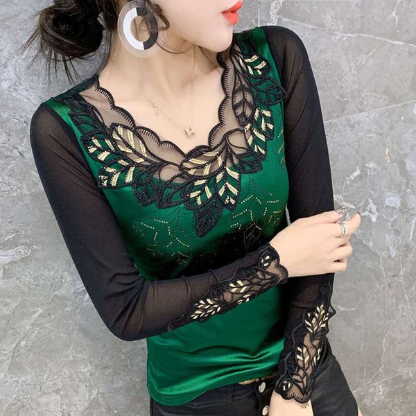 

inlaid autumn 2020 new fashion diamond tight bottoming shirt and slim women's long sleeve 28461, Black;gray