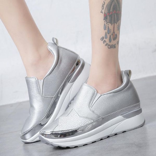 

2020 women breathable wedges high heel ankle boots female slip on round toe fashion sneakers platform pumps shoes casual shoes, Black