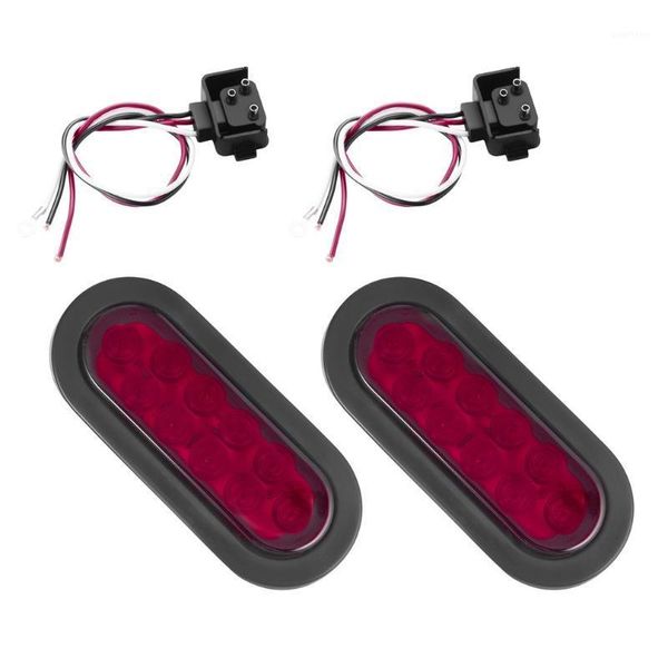

new 2pcs long-lasting low power consumption 10 led waterproof oval sturn/tail warning light for truck trailer boat1