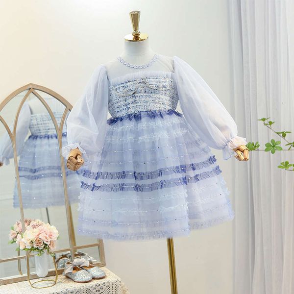 

children's clothing new 2021 drs spring long sve girl's mh princs cake skirt fashion, Red;yellow