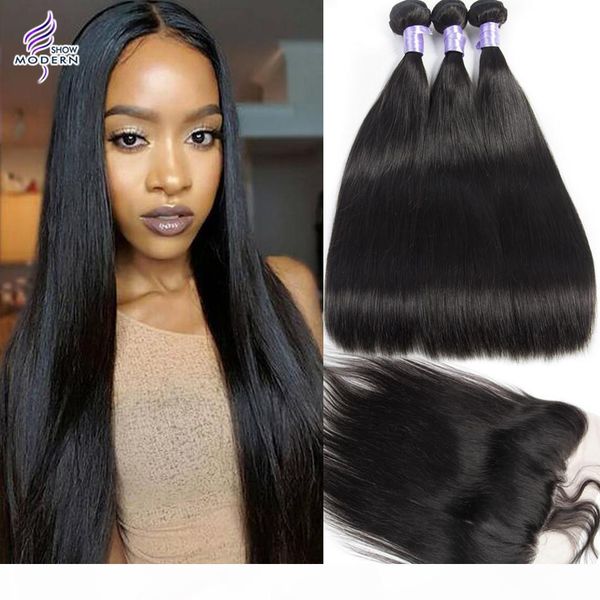 

brazilian human hair bundles straight hair 3 bundles with frontal closure brazilian hair bundles straight ear to ear lace frontal, Black;brown