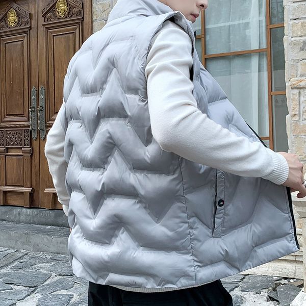 

2021 new younger of men winter sleeveless autumn vests jacket size large male quilted cotton outdoors x1wj, Black;white