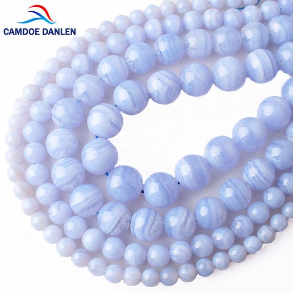 

camdoe danlen natural stone blue lace agates round loose beads 6 8 10 12 mm fit diy spacer beads for jewelry making accessor t200323, Green;white