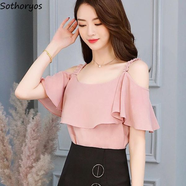 

shirts women short sleeve korean style all-match trendy leisure slim elegant womens clothing sweet simple daily new, White