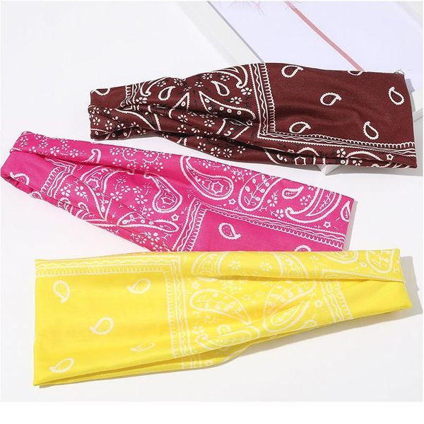 

flower print yoga headband nonslip elastic stretch hairband turban running headwrap wide sports accessories flow jlllwp