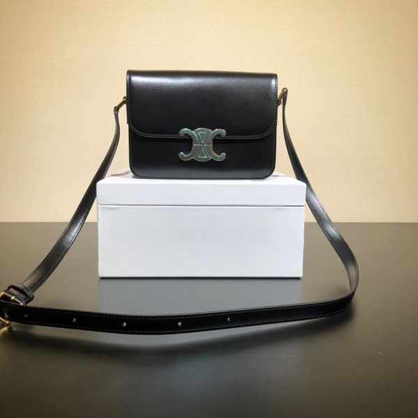 

triomphe teen small black canvas beancurd one shoulder messenger box bag