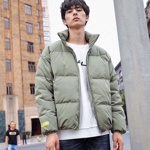 

trend зимняя куртка вниз мужчин stand collar bread пальто вскользь гусь верхняя одежда одежда мужская 2019 doudoune homme jk112703, Black