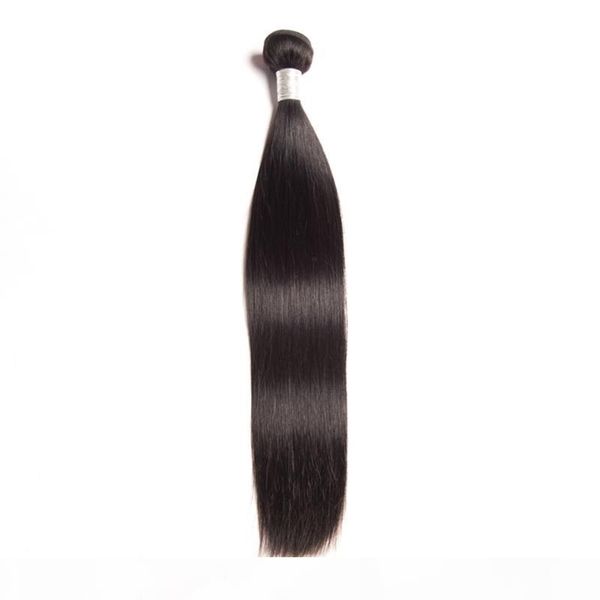 

peruvian human hair extensions straight virgin hair wholesale hair weaves natural color 95-100g piece silky straight one bundle, Black