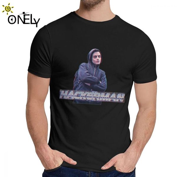 

casual hackerman -mr robot t shirt for man summer cool man tee shirt o-neck sport hooded sweatshirt hoodie