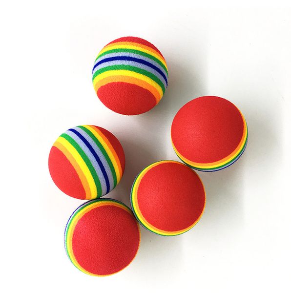 

coloured cat toys balls soft eva foam rainbow balls interactive toys for cats small dogs