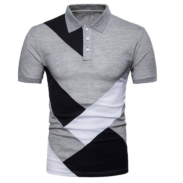 

new summer short sleeve shirt men fashion casual slim solid color business polo shirts men's clothing, White;black