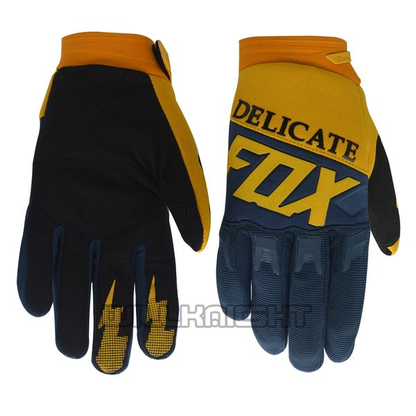 

delicate fox motorbike dirtpaw 360/180 race glove scooter locomotive motocross blue yellow gloves, Silver