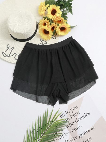 

sheer mesh cover up shorts u87l#, White;black