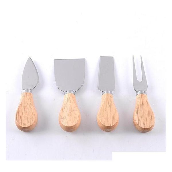 

useful cheese tools set 4pcs/set oak handle knife fork shovel kit graters for cutting baking cheese board sets but jlleiy bdedome